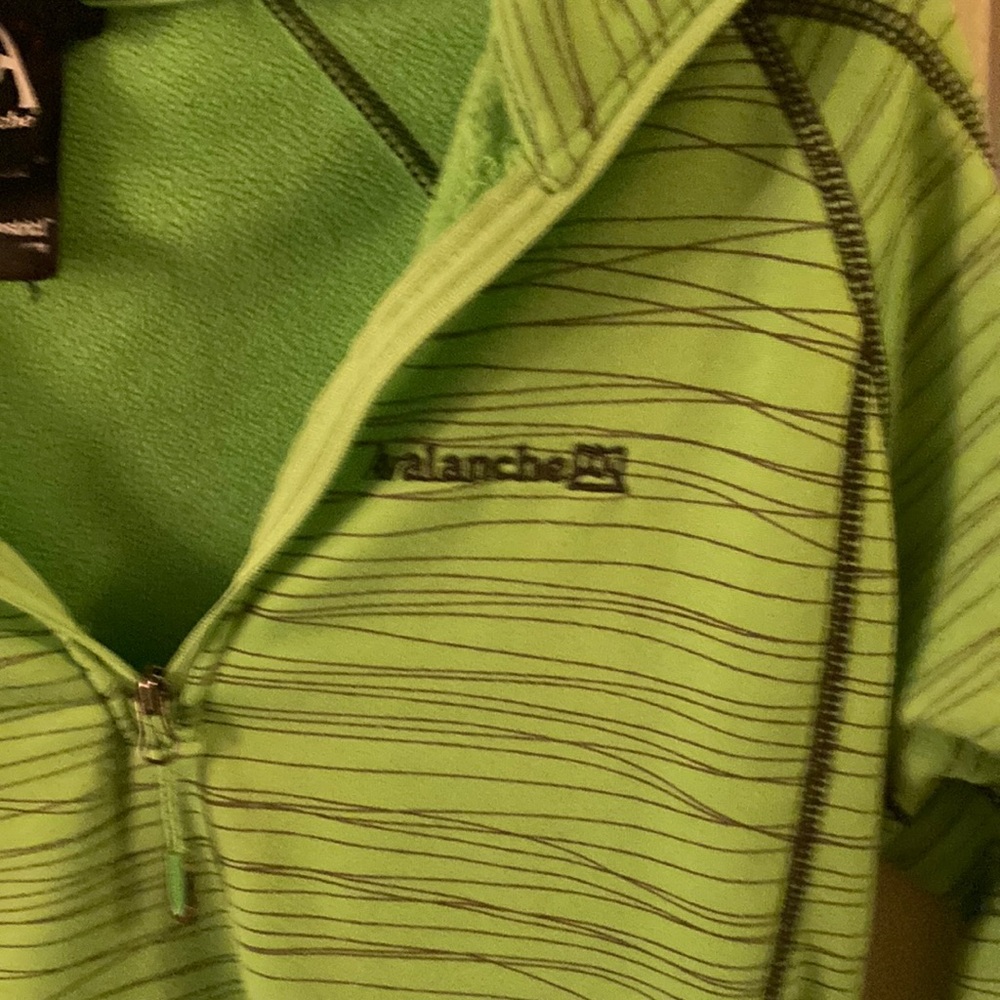 Bright neon green Quarter zip fleece - Picture 2 of 4